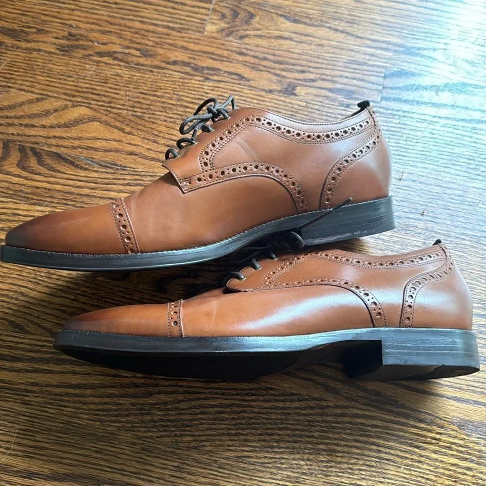 Sawyer Cap Toe Oxford Shoes. Caramel brown. Lace up. Size 10.